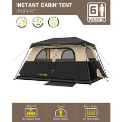 FanttikOutdoor Zeta C6 Pro Max 6 Person Camping Tent