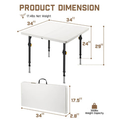 FanttikOutdoor Zeta S4 Pro 34" Square Folding Table