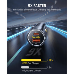 Fanttik 65W USB C Car Charger